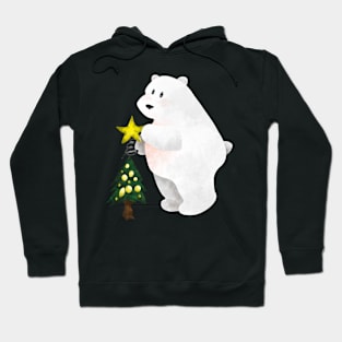 Polar Bear Decorating a Tree Hoodie